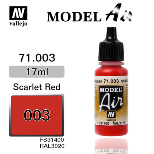 VALLEJO MODEL AIR 71.003 SCARLET RED