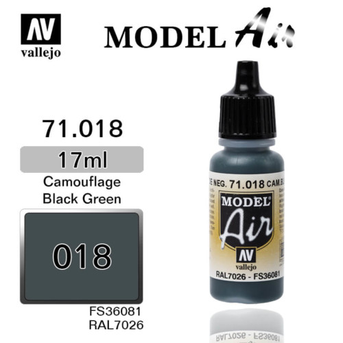 VALLEJO MODEL AIR 71.018 CAMOUFLAGE BLACK GREEN