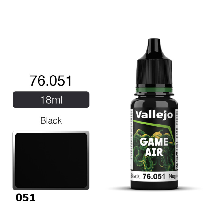 Vallejo Game Air 76051 Black 18ml RCMaster.gr