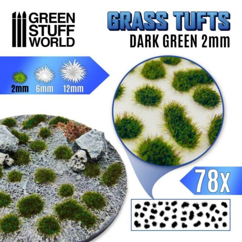 Grass Tufts 2mm - Aυτοκόλλητo Γρασίδι σε τούφες- Σκούρο πράσινο