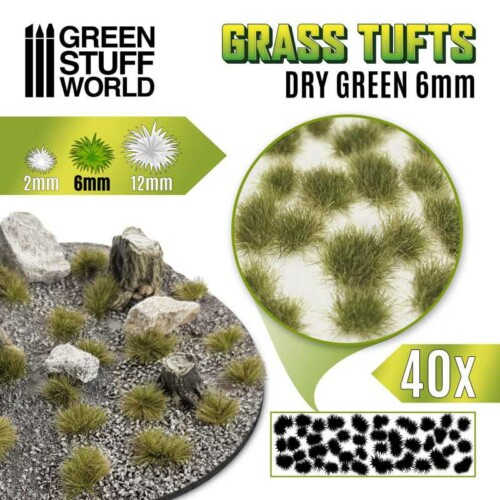 Grass Tufts 6mm - Aυτοκόλλητo Γρασίδι σε τούφες- Στεγνό Πράσινο