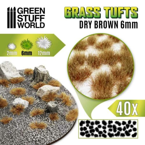 Grass Tufts 6mm - Aυτοκόλλητo Γρασίδι σε τούφες- Στεγνό καφέ