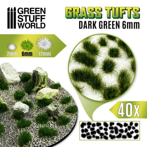 Grass Tufts 6mm - Aυτοκόλλητο Γρασίδι σε τούφες- Σκούρο Πράσινο