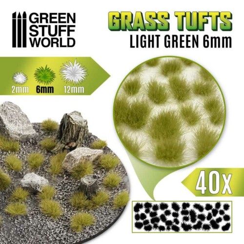 Grass Tufts 6mm - Aυτοκόλλητo Γρασίδι σε τούφες- Light Green