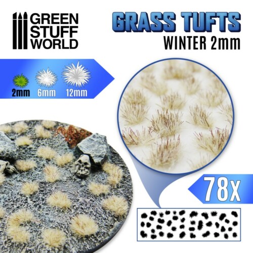 Grass Tufts 2mm - Aυτοκόλλητo Γρασίδι σε τούφες- Χειμωνιάτικο Λευκό