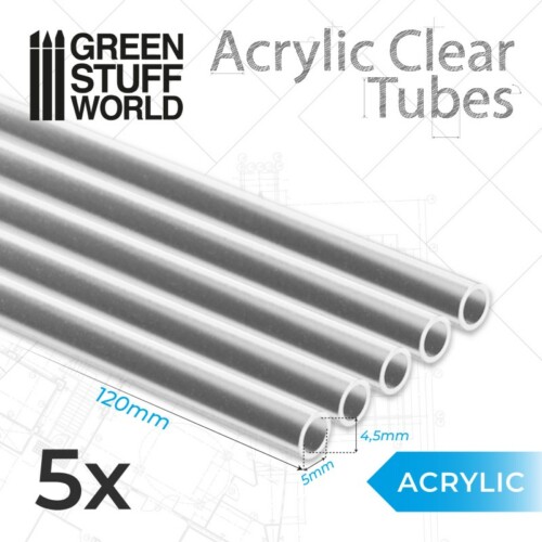 Green Stuff World - Acrylic Tubes 5mm Clear - 10964