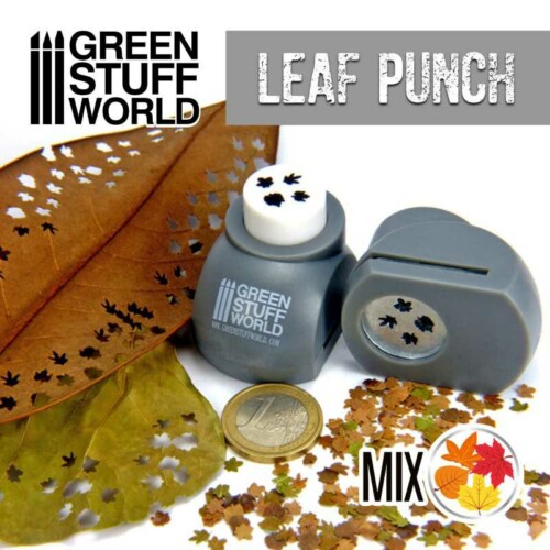 Green Stuff World 1300 - Miniature Leaf Punch Grey