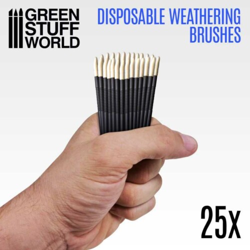 Green Stuff World 2420 - Disposable Weathering Brushes 25pcs