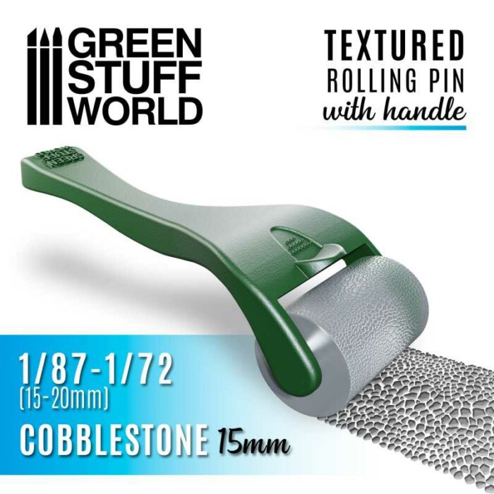 Green Stuff World 10482 - Rolling Pin with Handle - Cobblestone 15mm