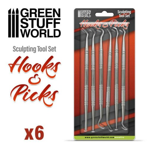 Green Stuff World 1250 - 6x Hook and Pick tool Set