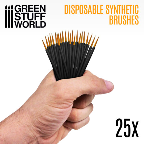 Green Stuff World 2419 - Disposable Synthetic Brushes 25pcs
