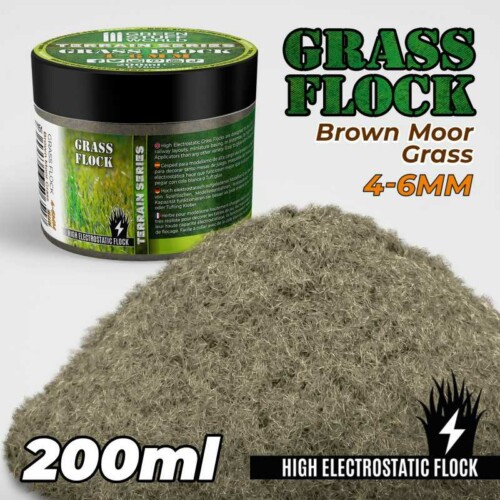 Green Stuff World 11151 - Static Grass Flock 6mm - Brown Moor 200ml