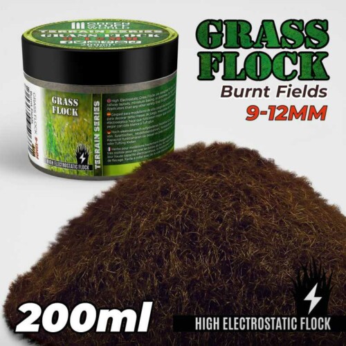 Green Stuff World 11166 - Static Grass Flock 12mm - Burnt Fields 200ml