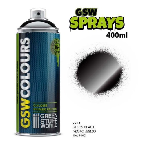 Green Stuff World 2234 - Spray Gloss Black Primer 400ml