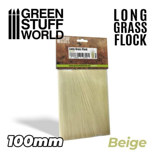Green Stuff World 3349 - Long Grass Flock 100mm - Beige