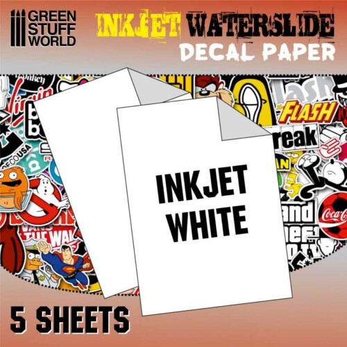 Green Stuff World 10067 - Waterslide Decals - A4 Inkjet White - Εκτυπώσιμο Χαρτί για Χαλκομανίες (Λευκό)