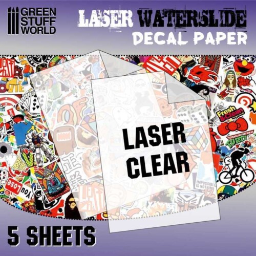 Green Stuff World 10068 - Waterslide Decals - A4 Laser Clear - Εκτυπώσιμο Χαρτί για Χαλκομανίες (Διάφανο)