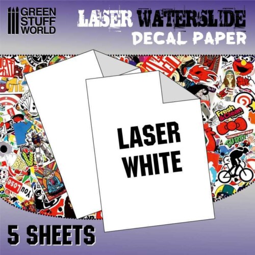 Green Stuff World 10069 - Waterslide Decals - A4 Laser White - Εκτυπώσιμο Χαρτί για Χαλκομανίες (Λευκό)